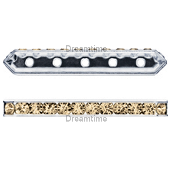 Dreamtime Crystal DC 77730 Rondelle Spacer Bars 5 Hole Golden Shadow/Silver